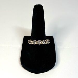 18k yellow gold-plated half eternity band